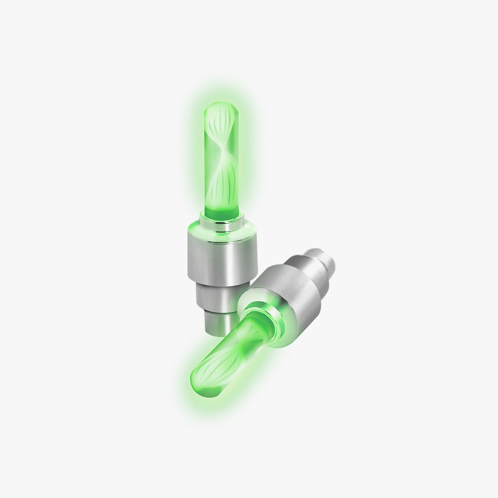 LED Light Up Valve Caps - Glow in The Dark Tire Valve Stem Covers for Cars, Trucks & Motorcycles - Cool Custom Accessories for Night Driving & Car Shows