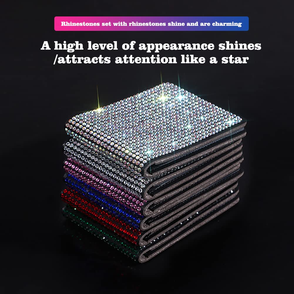 SEADEAR Bling Rhinestone Bus Pass Card Holder - Crystal Wallet for Driving License, Travel Cards & ID - Slim Multifunctional Wallet for Women & Girls (Red) - Perfect for Commuting, Travel & Everyday Use
