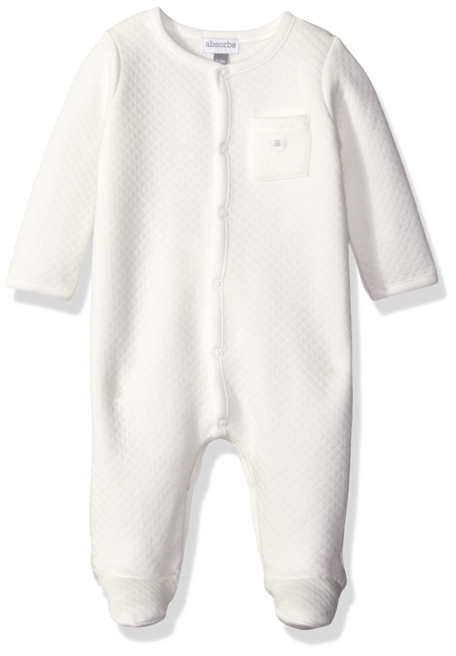 ABSORBA Baby Uni-Diamond Quilted Footie Pajamas - Soft & Warm Infant Sleepwear for Boys & Girls - Perfect for Winter Nights & Nursery Comfort