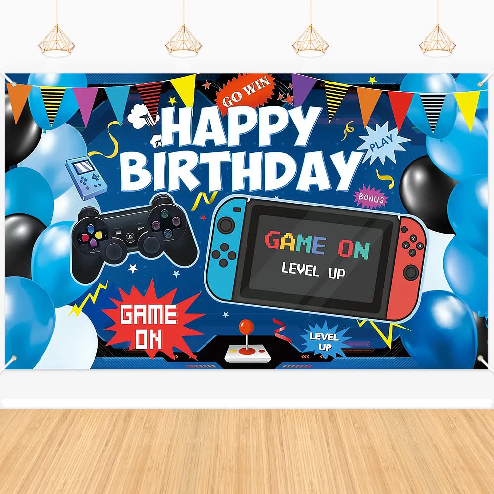 Video Game Birthday Backdrop - 6x3.6ft Gaming Theme Party Decor for Kids, Boys & Girls | Perfect for Gaming Birthday Parties, Streamer Backgrounds & Esports Events