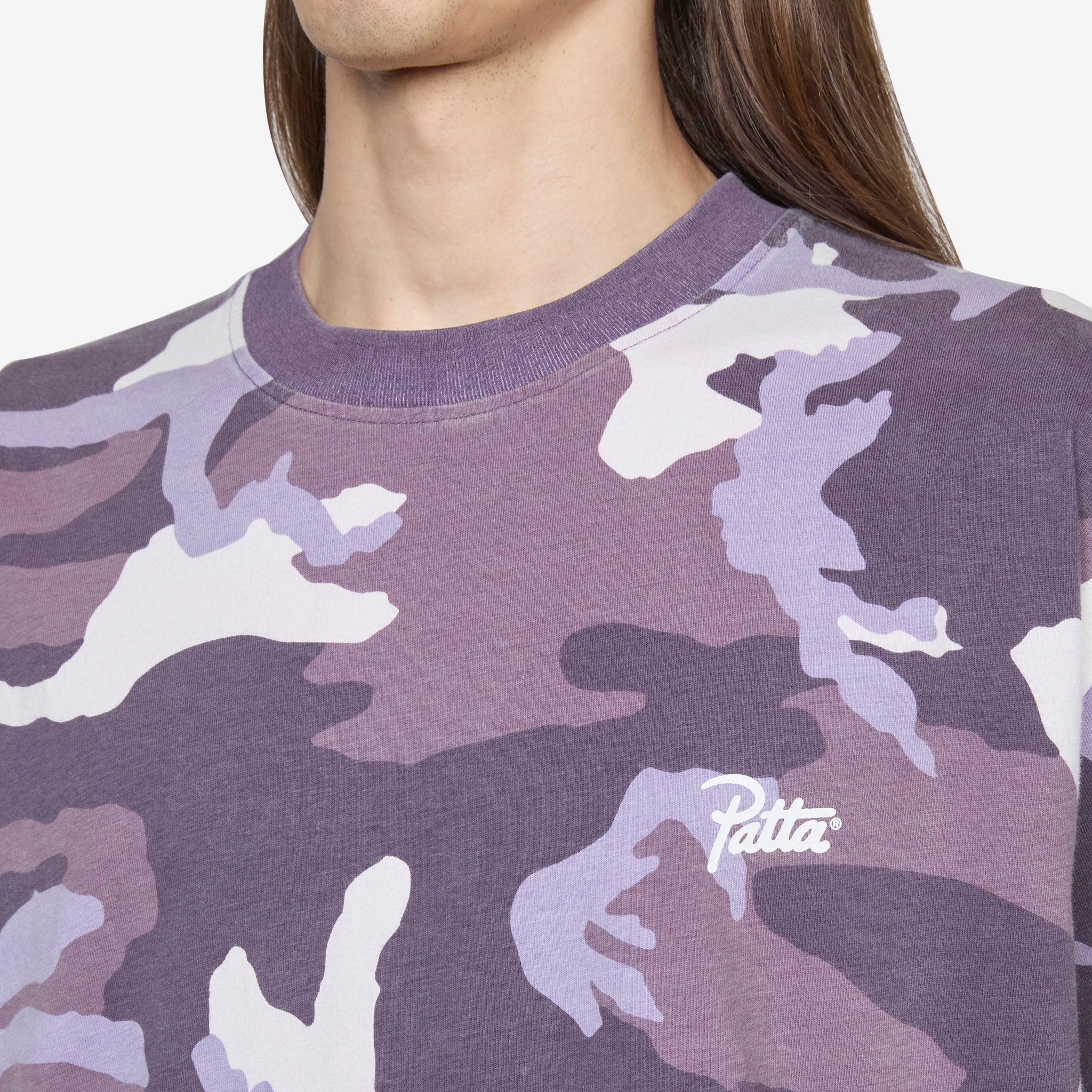 Men's Basic Woodland Camo T-Shirt - Navy & Cosmos Print - Comfortable Casual Tee for Outdoor Hunting, Hiking & Military Enthusiasts