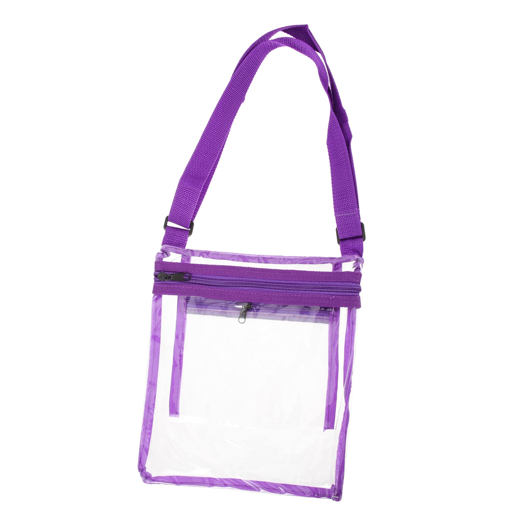 BESPORTBLE 2 Pack Clear Transparent Wallet Beach Bag - Waterproof See Through Crossbody Purse for Women - Fashionable Purple PU Leather Handbag for Travel, Swimming, Shopping & Outdoor Activities