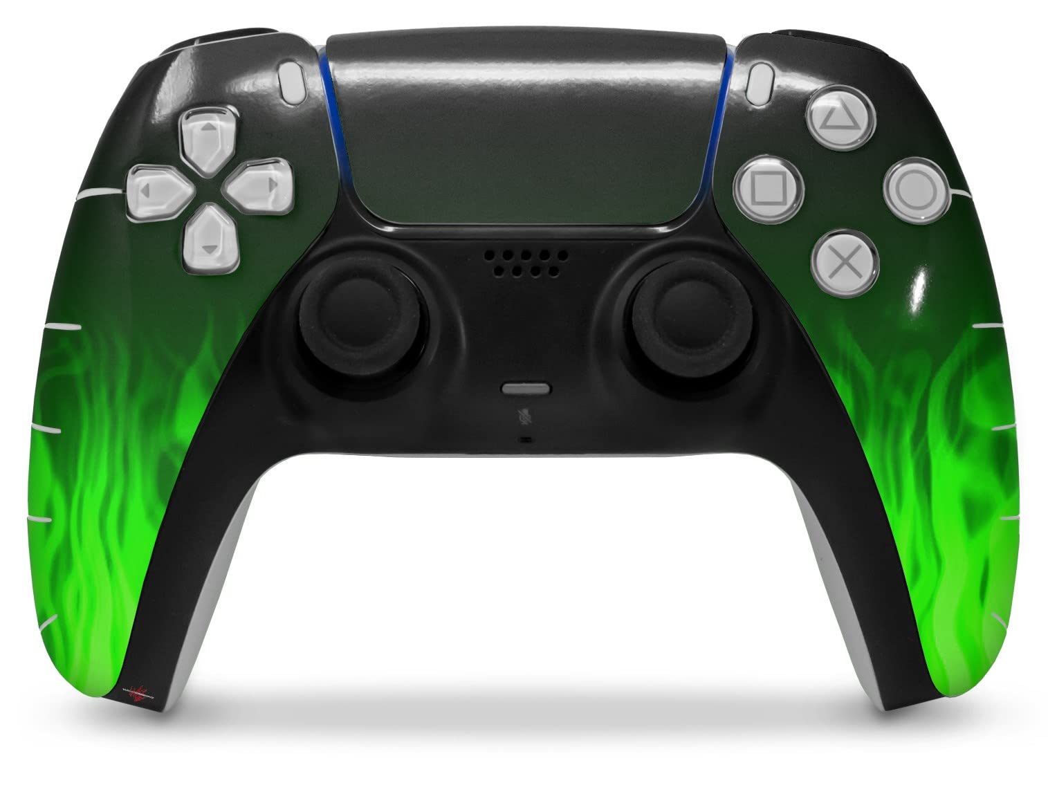 PS5 DualSense Controller Skin Wrap - Fire Green for Gaming & Protection