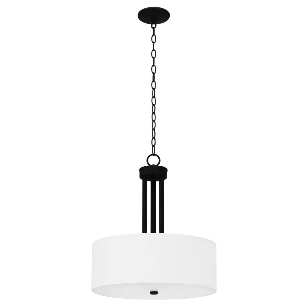 ARMELLA Black Drum Chandelier - 18 Inch Modern Ceiling Light Fixture for Dining Room, Bedroom & Living Room Decor