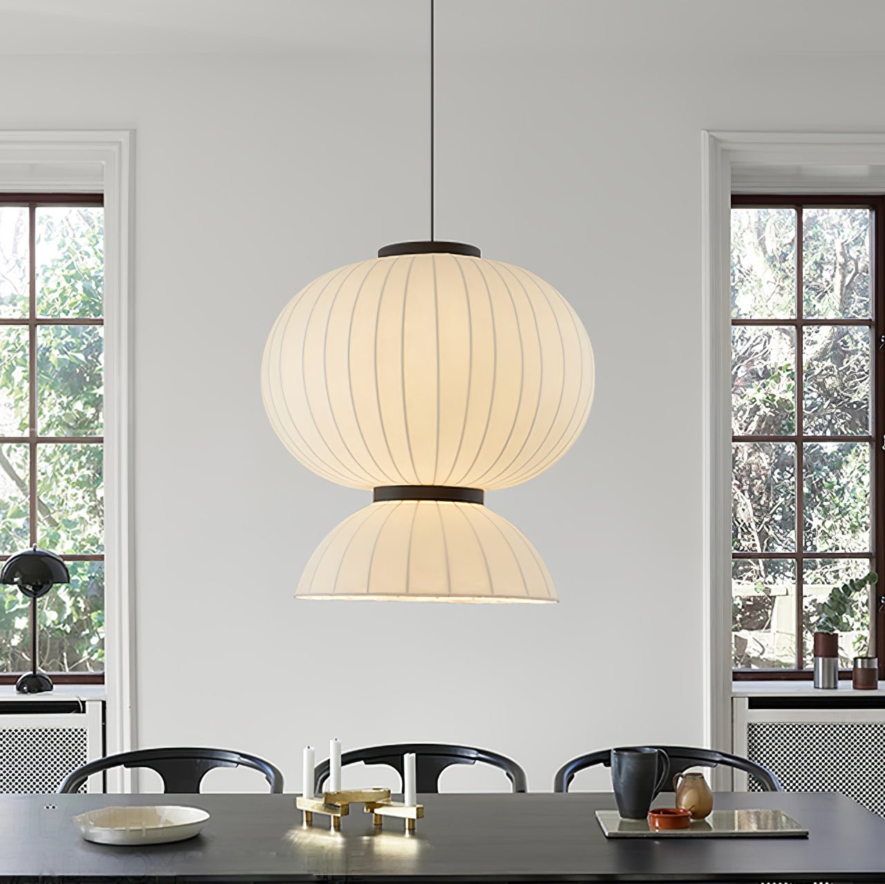 Luxury Mulberry Silk Lantern Pendant Light - Elegant Handmade Chandelier for Bedroom, Dining Room & Living Room Decor