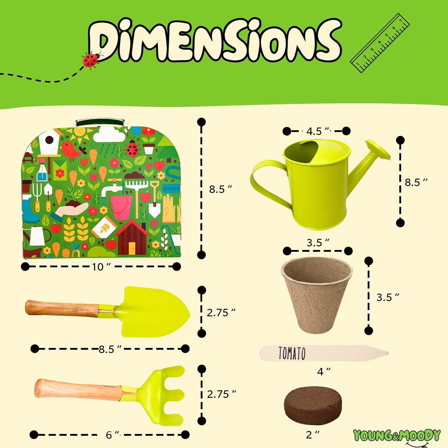 **15-Piece Kids Gardening Kit with Rake, Shovel & Watering Can – Toddler Gardening Tools Set with Seeds – Educational Outdoor Toys for Children – Perfect for Backyard Fun & Learning Activities**