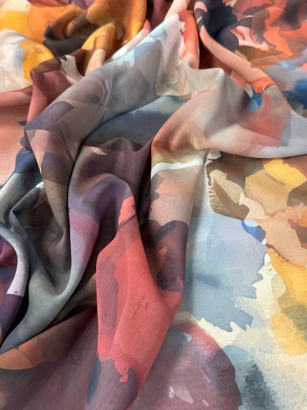 Printed Chiffon Hijab Sienna Petals - Lightweight Muslim Scarf for Women - Perfect for Prayer, Modest Fashion, and Everyday Wear