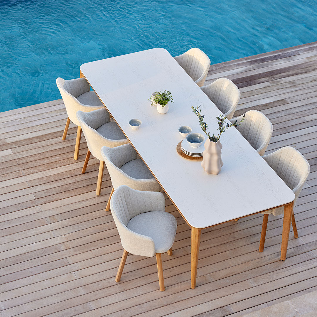 Premium Outdoor Patio Chair with Wood Base & Comfortable Back/Seat Cushion - Perfect for Garden, Deck, Poolside Relaxation and Backyard Lounging