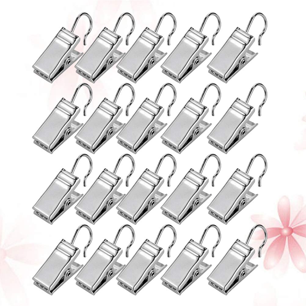 FOMIYES 120 Pcs Curtain Clips - Heavy Duty Metal Hooks for Hanging Lights, Wires & Shower Curtains - Perfect for Home Decor, Wedding, Party & Holiday Decorations