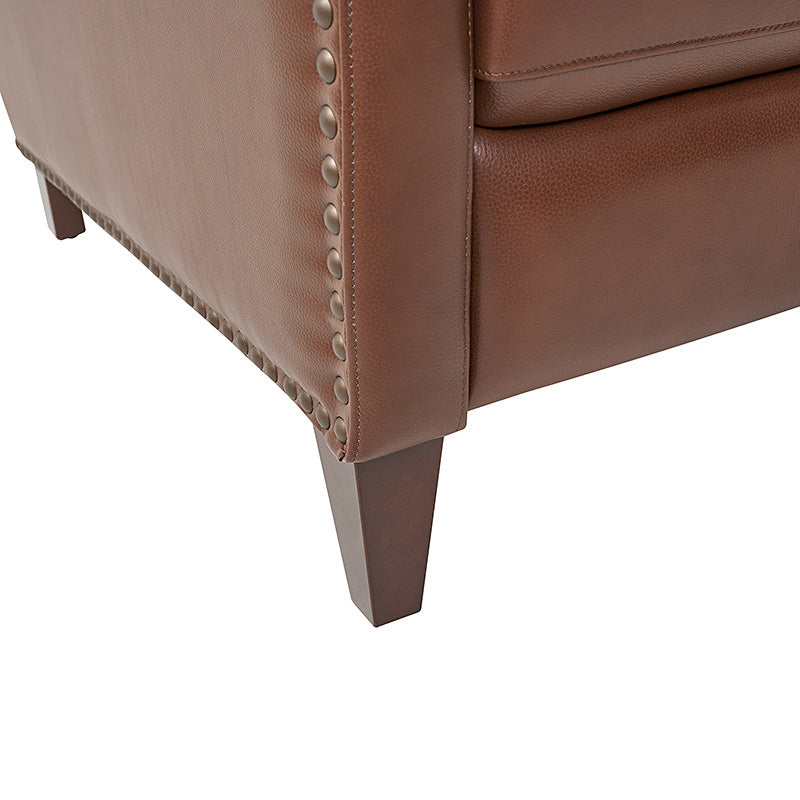Deliat Genuine Leather Recliner Chair - Premium Comfort for Living Room, Home Theater & Office - Adjustable Footrest & Lumbar Support - Brown PU Leather Sofa for Relaxation & Entertainment