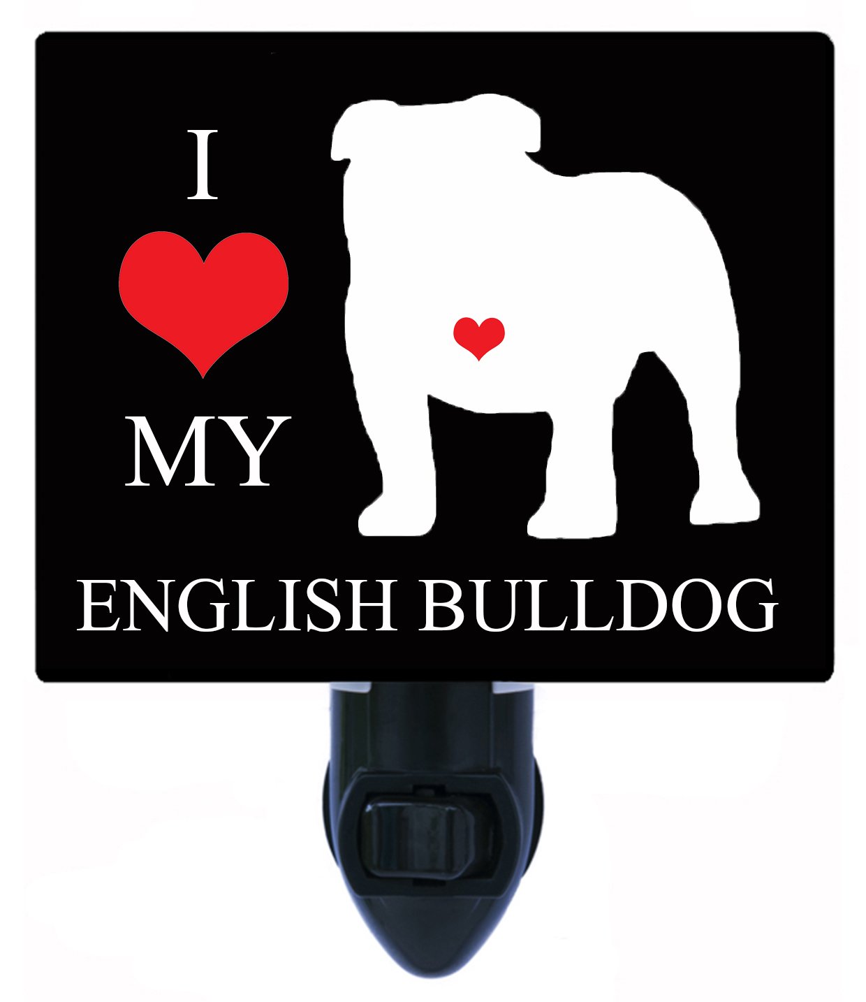 Heart My English Bulldog LED Night Light - Cute Dog Lover's Nightlight for Bedroom, Nursery & Home Decor | Perfect Gift for Pet Owners