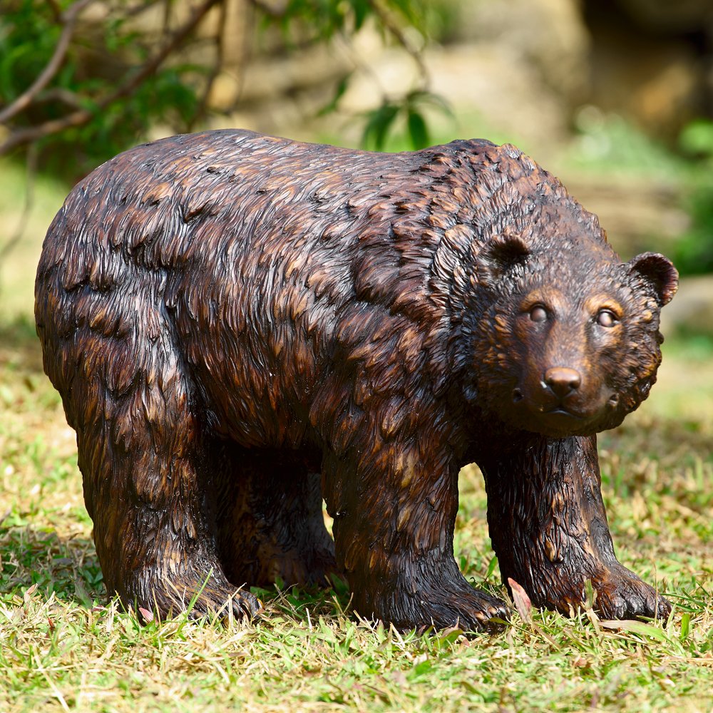 SPI Home 50751 Rustic Outdoor Bear Statue - Handcrafted Metal Garden Sculpture for Patio, Lawn & Landscape Decor