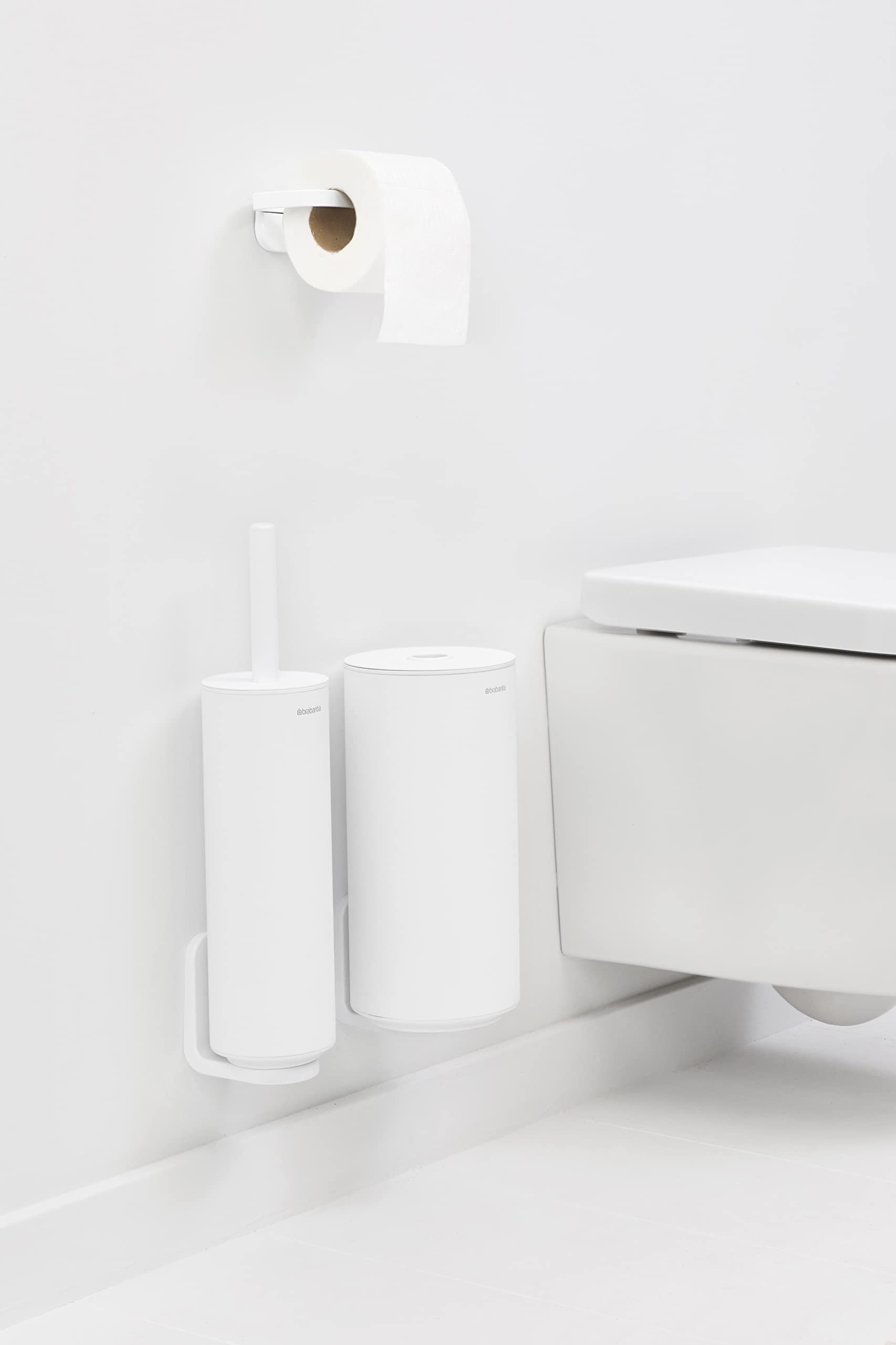 Mindset Toilet Set - Stainless Steel Toilet Brush, Wall Mounted Toilet Paper Holder & Dispenser for Bathroom | Modern Bathroom Accessories for Home & Office Use