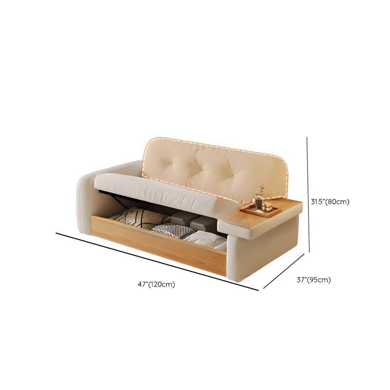 Trendy Solid Color Scratch-Resistant Sofa Couch with Storage - 3-Seater Modern Living Room Furniture for Small Spaces & Apartments