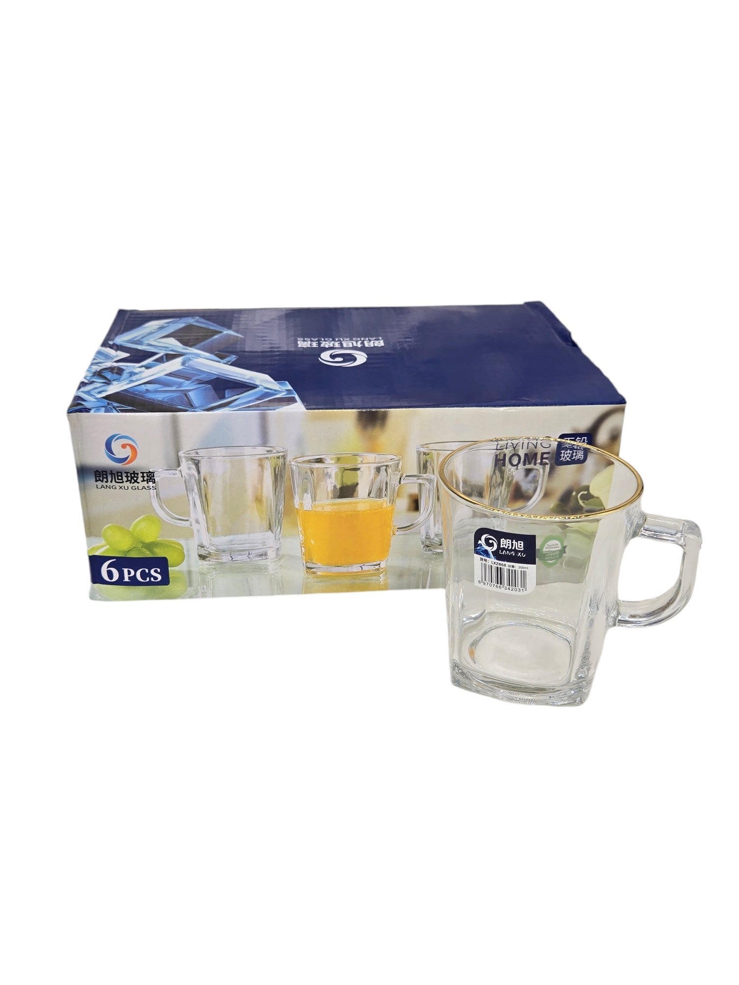 6-Piece Elegant Gold-Rimmed Tea Glasses Set - Perfect for Afternoon Tea, Gifts, and Home Decor