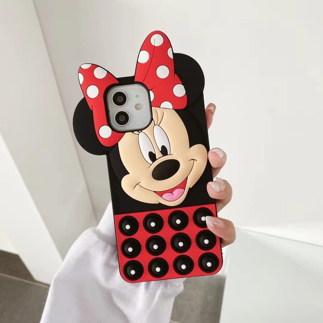 Minnie Mouse iPhone 12 Pro Max Case 6.7 Inch - Soft Silicone 3D Cartoon Animal Cover for Kids Girls Boys, Cute Rubber Protective Shell - Perfect for School, Travel & Everyday Use (Minnie, iPhone 12 Pro Max 6.7