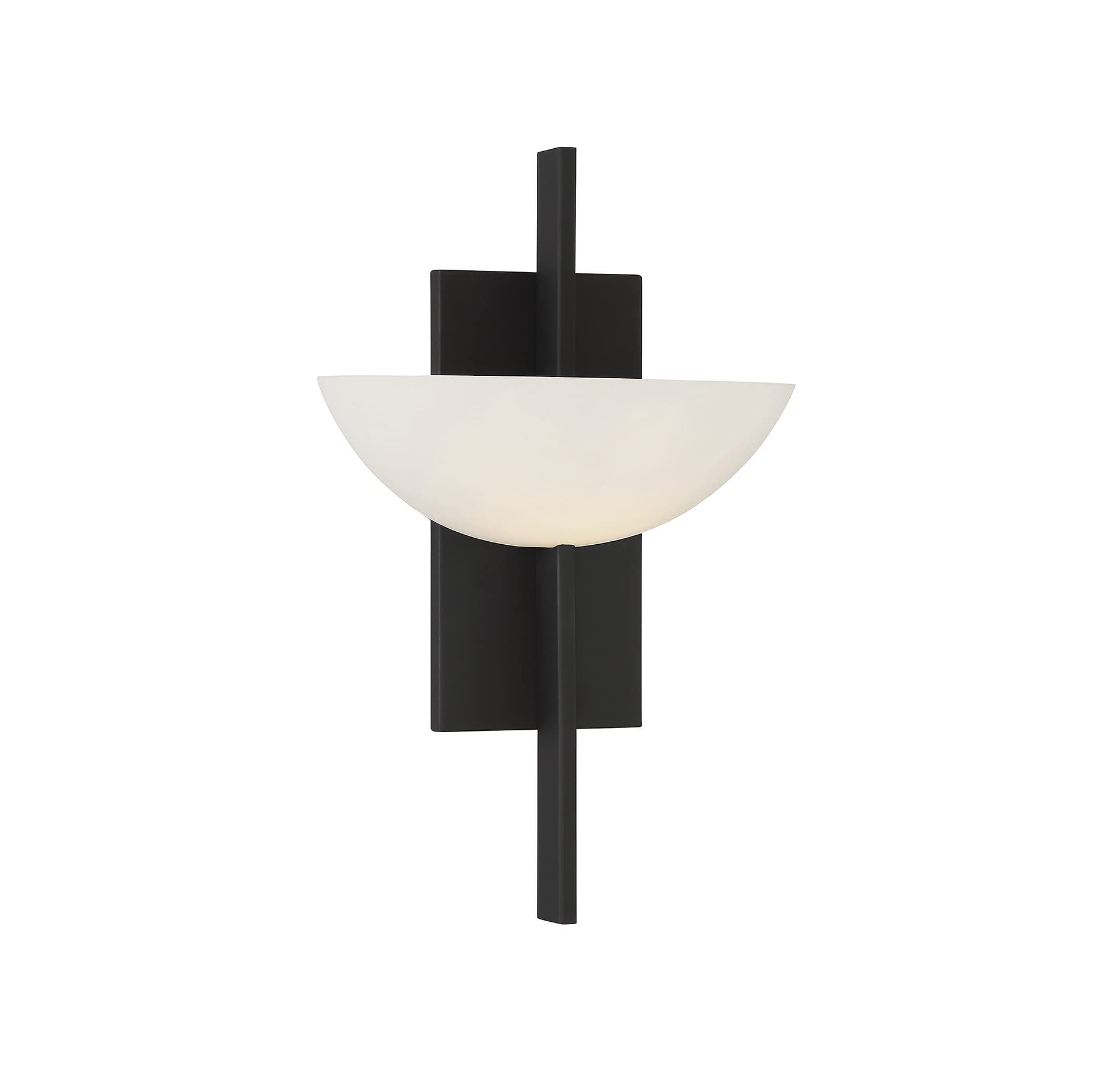 Savoy House Fallon Mid-Century Modern Wall Sconce - Vintage White Opal Glass, 1-Light 60W, 15