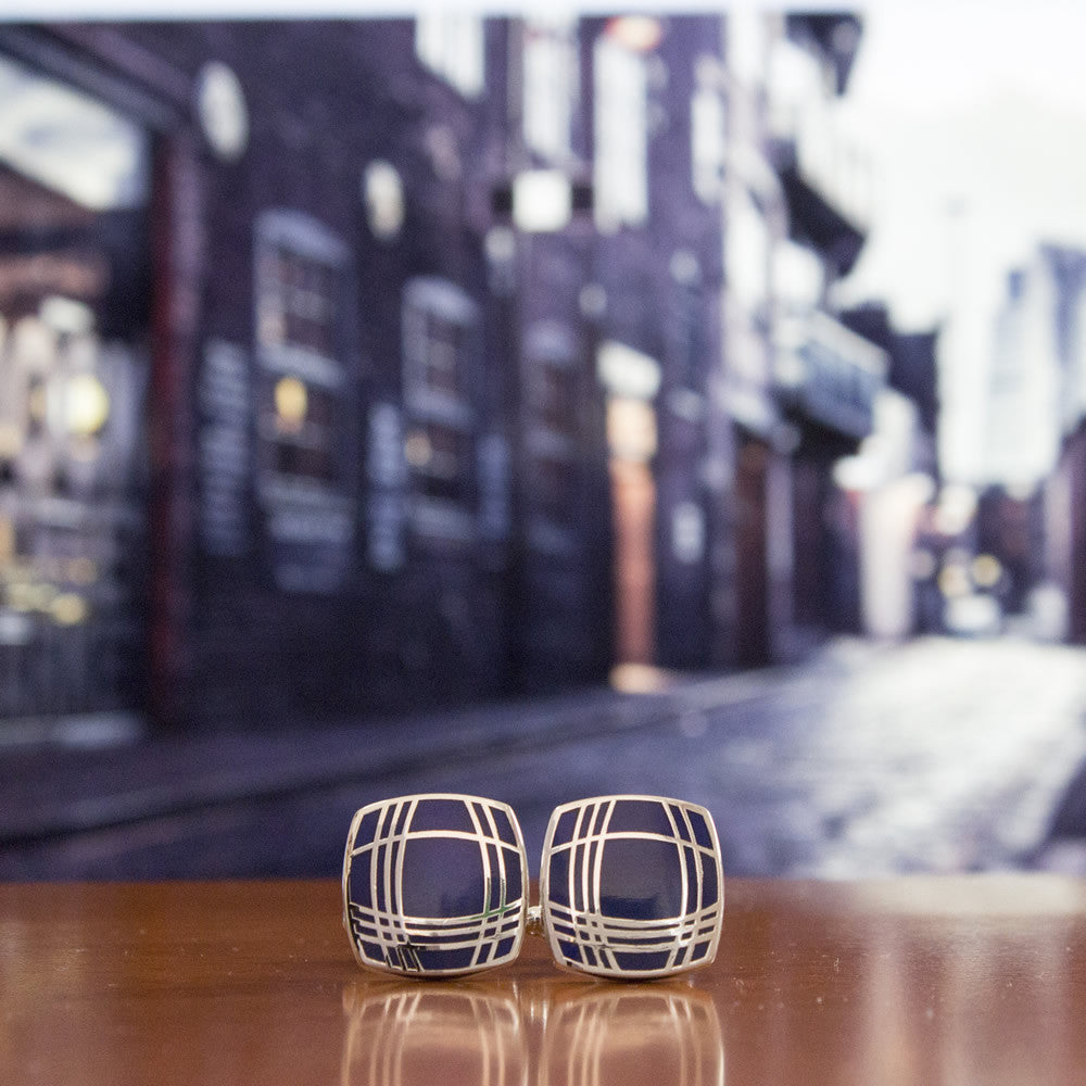 KingCuffs Square Tartan Cufflinks for Men - Classic Scottish Plaid Design Dress Shirt Accessories - Perfect for Weddings, Business Meetings & Formal Events