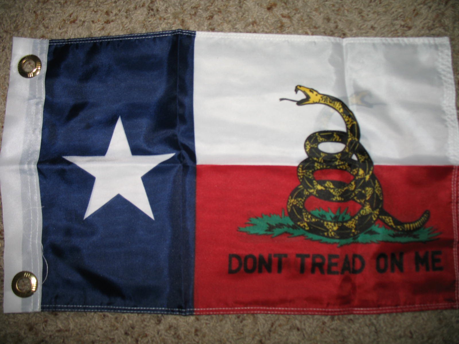 Texas Gadsden Rattlesnake Tea Party Boat Flag 12x18 Inch - Double Sided Outdoor Decorative Flag for Boats, RVs, and Patriotic Events