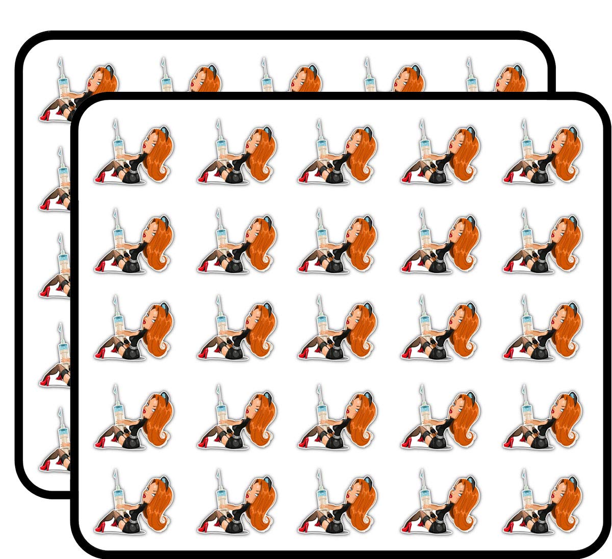 50 Pack Nurse Sexy Cartoon Hospital Stickers for Scrapbooking, DIY Crafts, Bullet Journals - Perfect for Medical Theme Decorations, Kids Art Projects & Planner Accessories