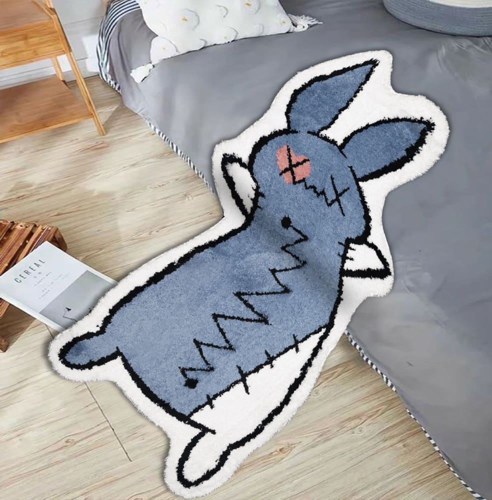 Numb Bunny Rug - Soft Plush Bunny Shaped Rug for Kids Room, Nursery, and Playroom - Perfect for Cozy Floor Decor and Playtime Comfort