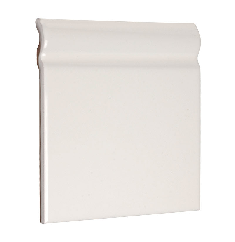 Kakel Cambridge Floor Skirting 15 x 15 cm White Glossy - Perfect for Kitchen & Bathroom Tile Installation
