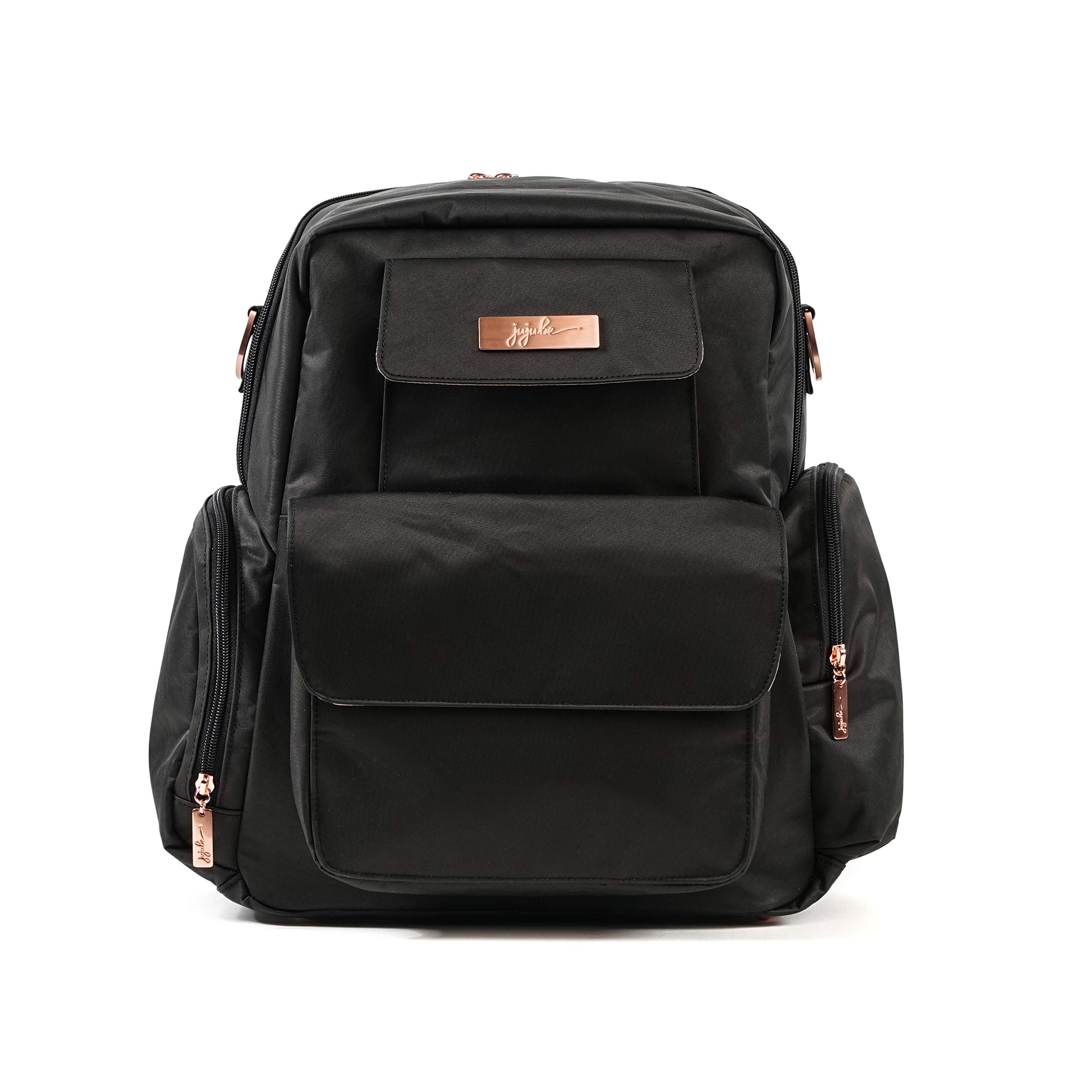 JuJuBe Be Nurtured Large Breast Pump Backpack - Stylish & Functional Diaper Bag for Nursing Moms (Rose Collection: Knight Rose, Midnight Posey) - Perfect for Work, Travel & On-the-Go Parenting