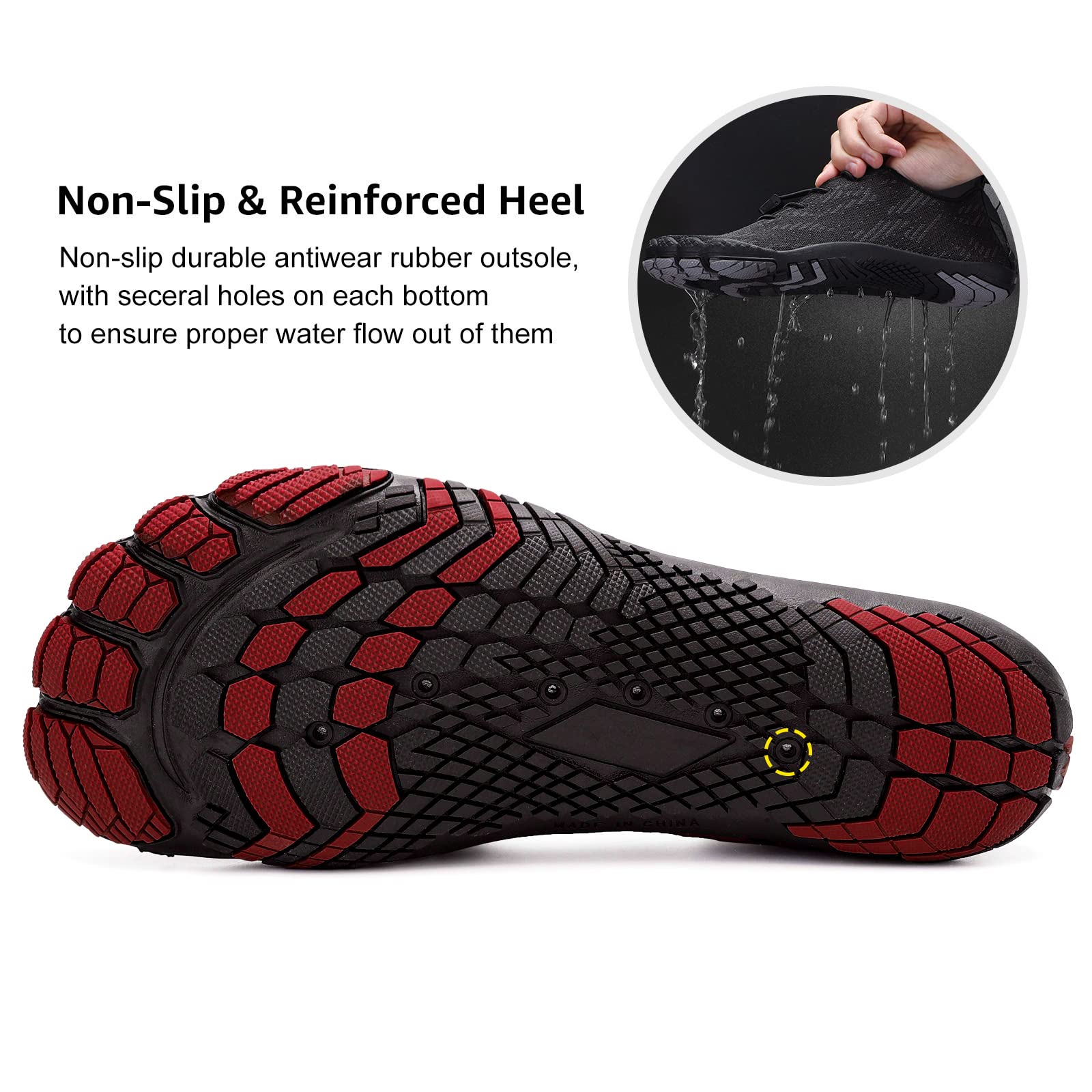 Racqua Composite Mesh Water Shoes for Men & Women - Lightweight Quick-Dry Aqua Socks for Beach, Pool, Surfing & Water Sports