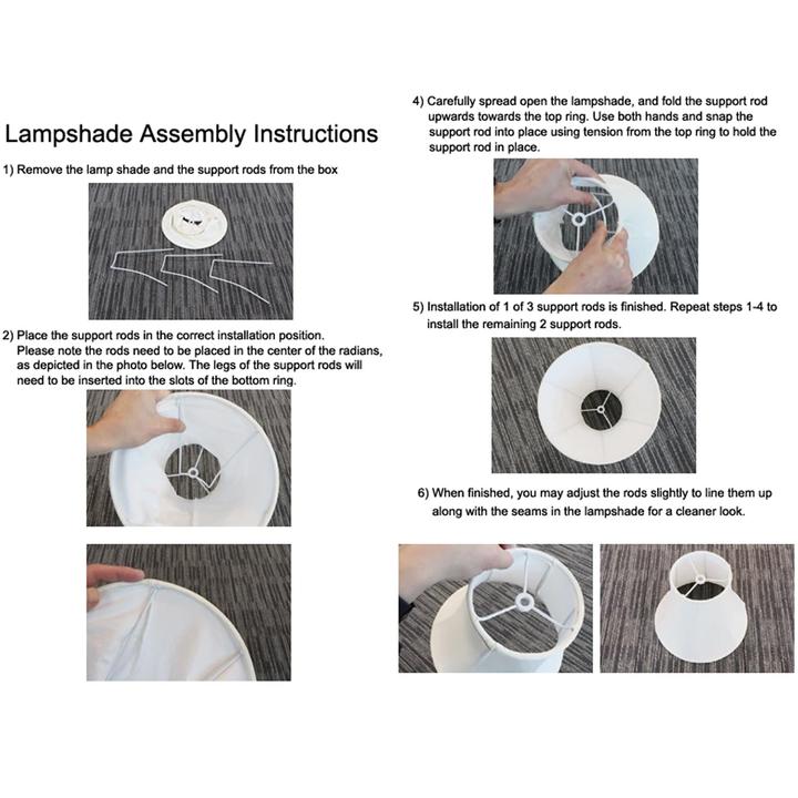Premium Round Bell Lamp Shades Set of 2 - 5.9x11.8x9.1 Inches, Spider Fitting for Ceiling Lights - Perfect for Living Room, Bedroom & Dining Room Lighting Decor