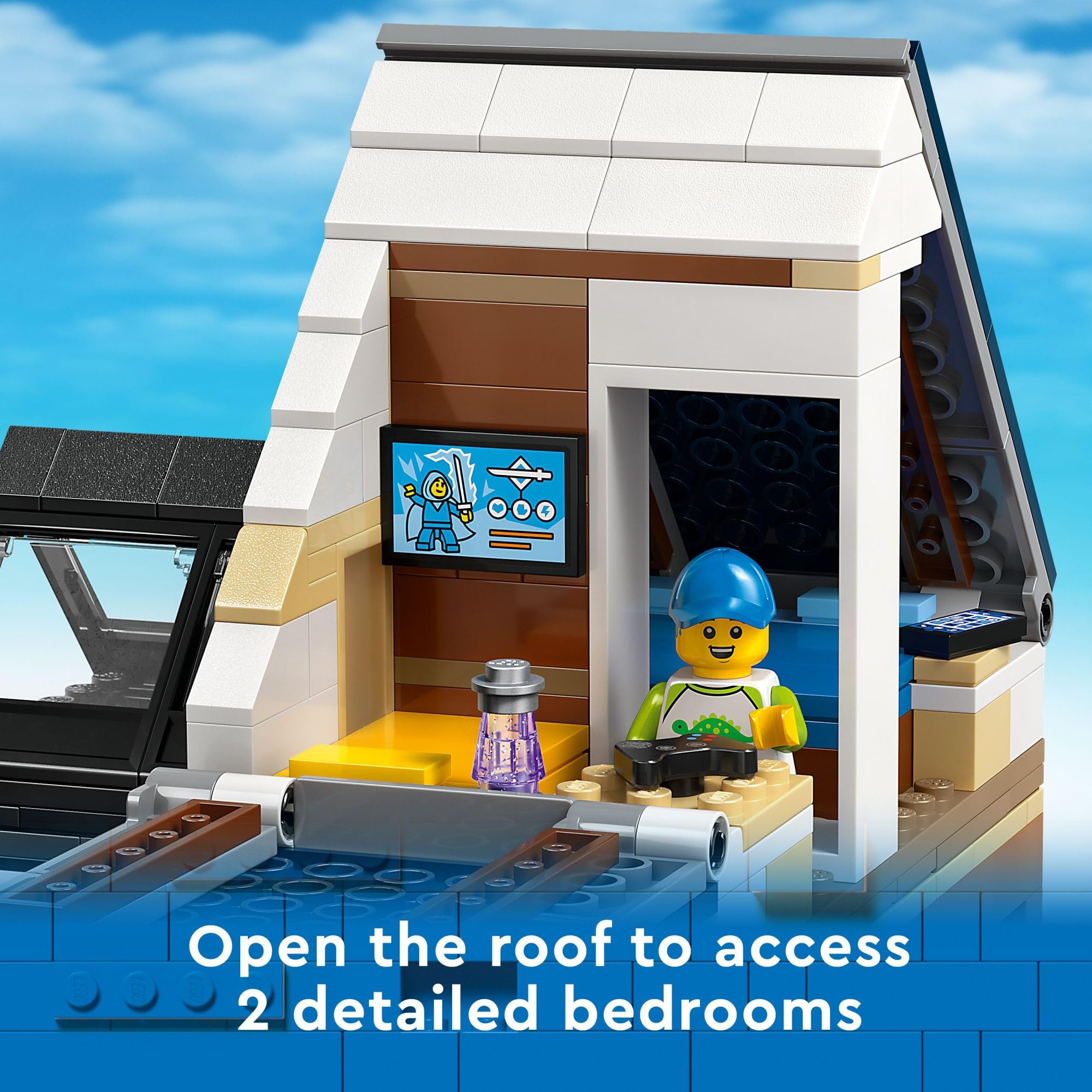 LEGO My City Family House and Electric Car 60398 Building Toy Set with Kitchen, 2 Bedrooms, Greenhouse & Solar Panels - Includes 3 Minifigures & Puppy - Creative Construction Gift for Kids Ages 6+ - Perfect for Imaginative Play, STEM Learning & Family Bonding Activities