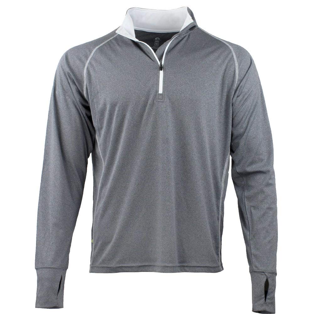 Men's Green Layer Evolution Half Zip Casual Pullover - Grey - Size L - Perfect for Outdoor Activities & Everyday Wear