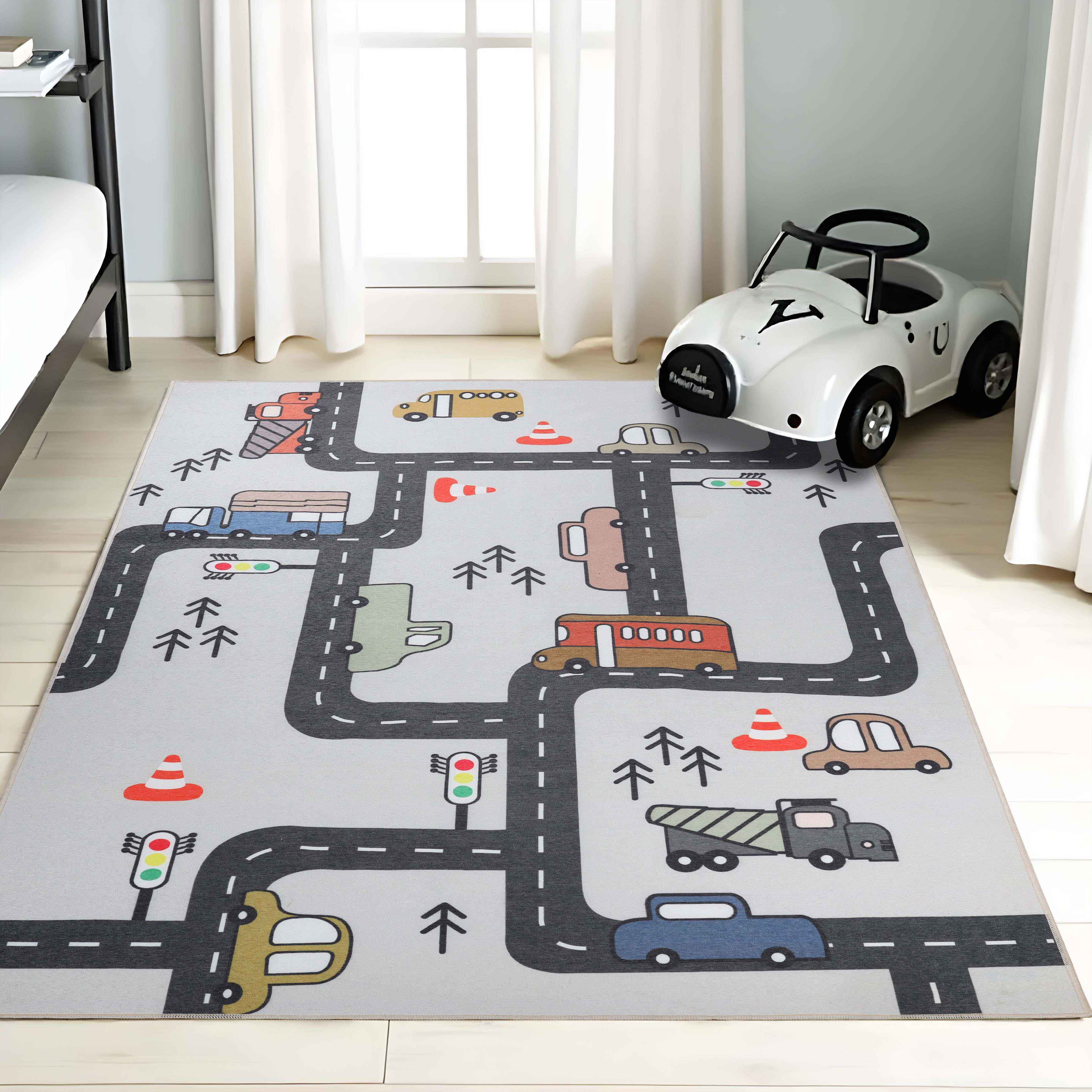 Non-Slip Kids Playroom Rug - Washable Indoor Nursery Carpet for Safe Play Areas | Perfect for Toddler Rooms, Daycares & Playtime Zones
