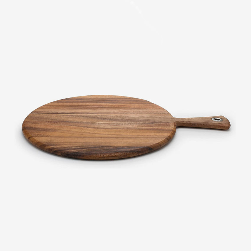 Fox Run Round Provencale Paddle Board - Premium Wooden Cutting Board for Kitchen, Charcuterie & Cheese Serving - Perfect for Entertaining, Home Decor & Gourmet Food Presentation