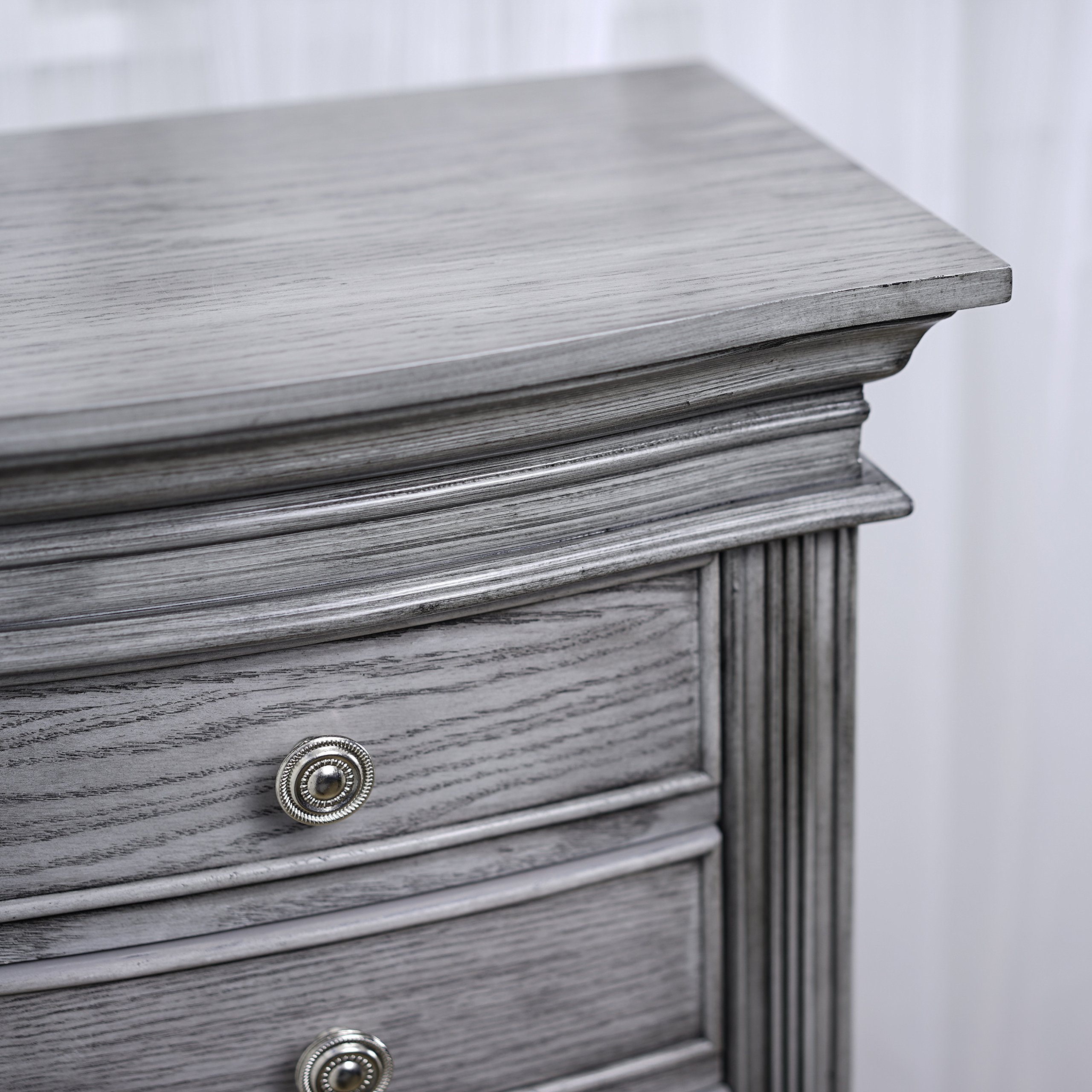 Lawson Standing Jewelry Armoire Cabinet with Mirror - 7 Drawers, 2 Side Doors for Necklace, Earring & Bracelet Storage - Grey Jewelry Organizer Chest for Bedroom, Closet or Dressing Room