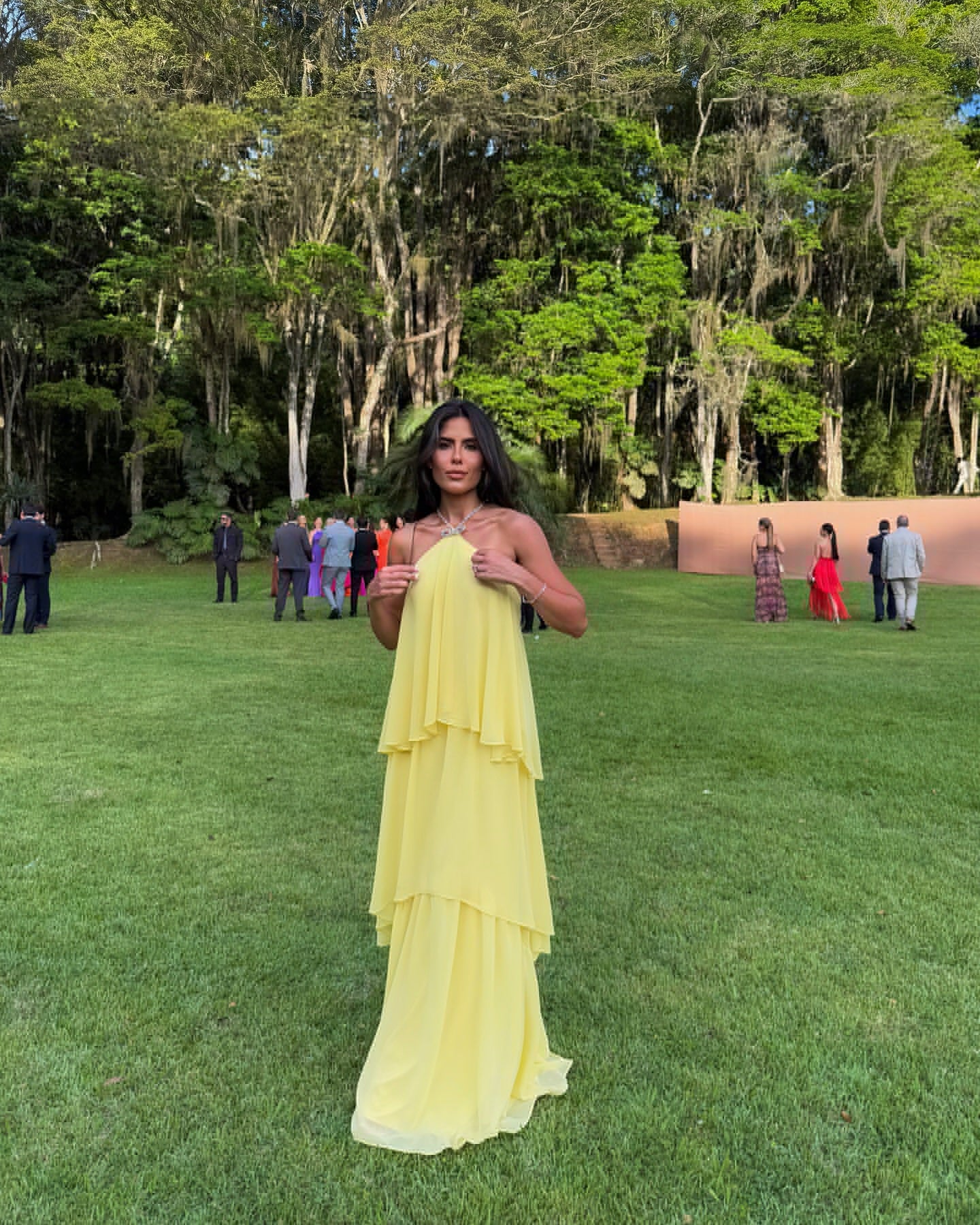 Elegant A-Line Yellow Prom Dress with Chiffon Fabric & Tiered Ruffle Design - Perfect for Homecoming, Formal Dances & Special Occasions