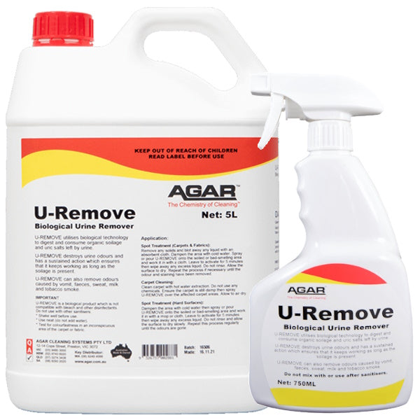 Agar U Remove Biological Urine Stain & Odor Eliminator | Enzyme-Powered Pet & Human Urine Remover | Fresh Fragrance for Home, Carpet & Mattress Cleaning