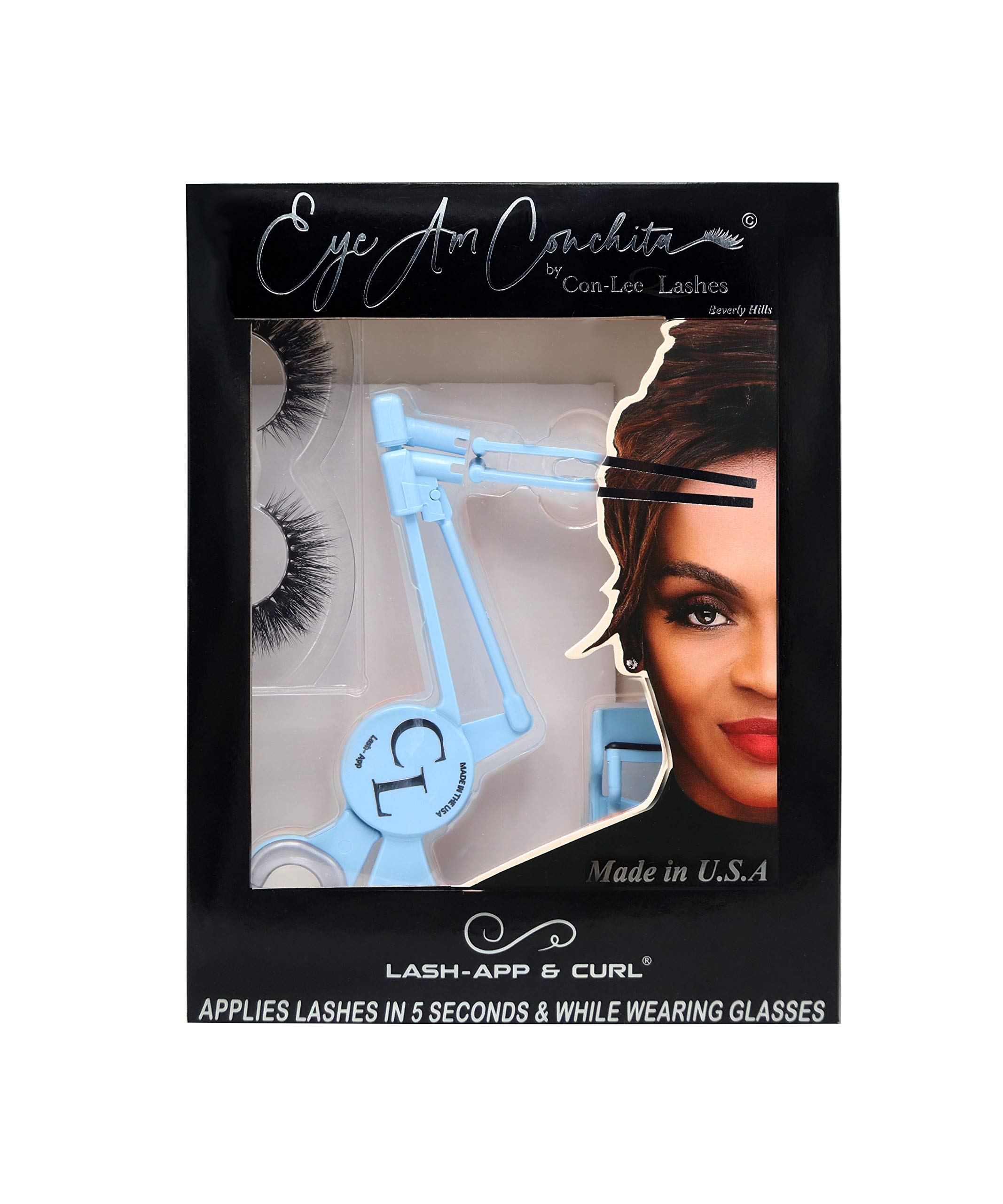 Professional Eyelash Applicator Kit - Conchita Eyelash Extension Tools with Tweezers & Mini Lash Curler for Salon & Home Use - Baby Blue Beauty Supplies - Perfect for Lash Artists & DIY Lash Extensions
