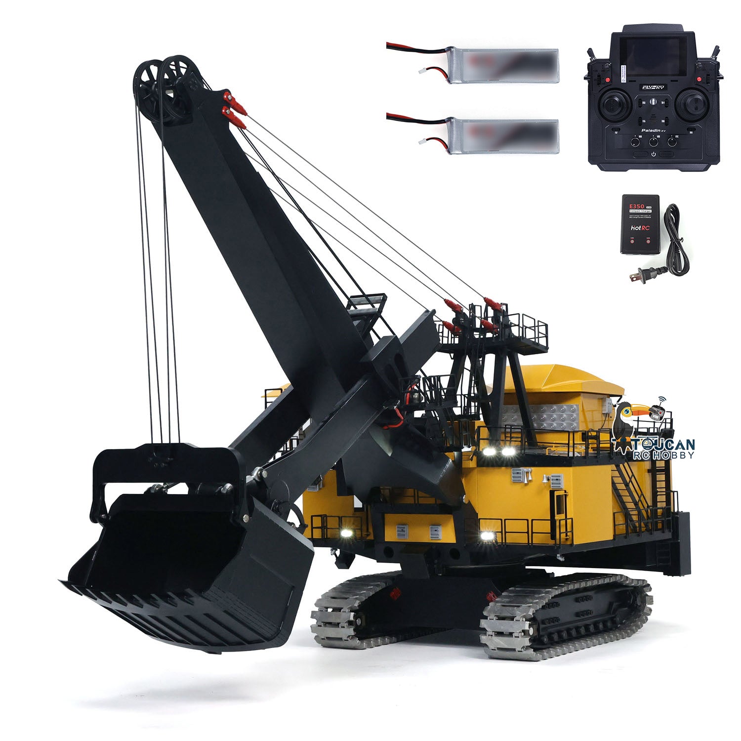 1/25 Scale Metal Electric Rope Shovel RC Excavator Model - Heavy Duty Mining Equipment with Radio Control System (ST8 PL18EV RTR/PNP) - Perfect for Construction Simulation, Mining Display, and RC Hobby Enthusiasts