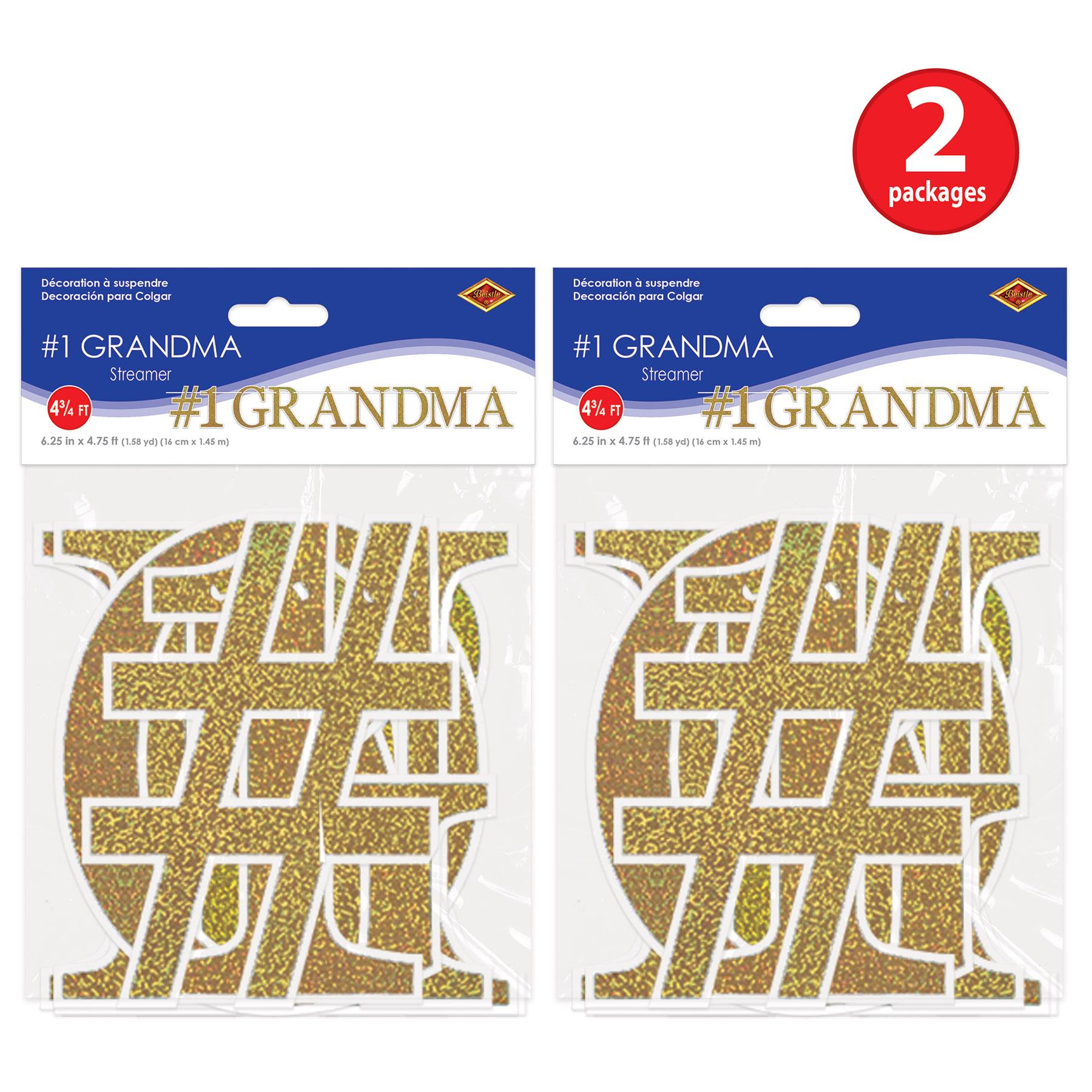 12 Pack Beistle Grandparent's Day Decorations - #1 Grandma Streamers for Party Decor, Wall Hanging & Photo Backdrop - Perfect for Grandparents Day Celebrations, Family Gatherings & Birthday Parties
