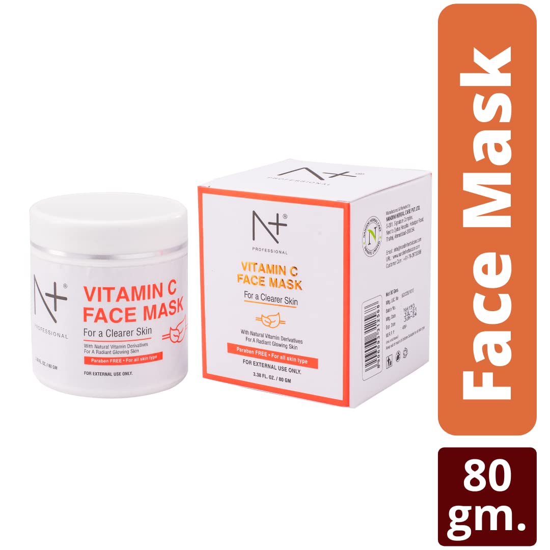 N Plus Professional Vitamin C Skincare Set - Brightening Facial Kit with Vitamin C Face Wash (100ml), Toner (100ml) & Mask (80g) for Glowing Skin | Anti-Aging, Dark Spot Treatment | Perfect for Daily Skincare Routine & Spa Night