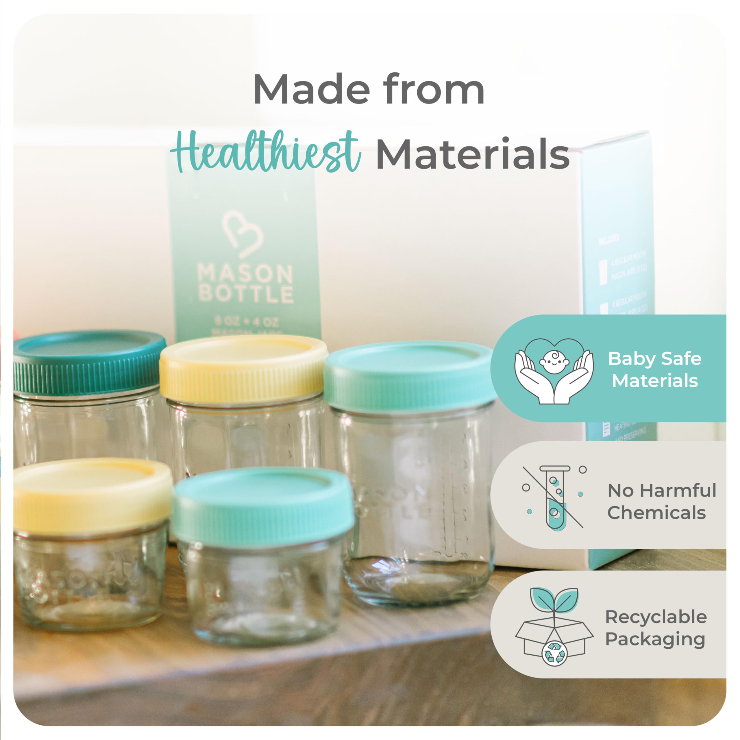 8oz Glass Breast Milk Storage Bottles (12-Pack) - Reusable Airtight Baby Food Jars with Lids - Freezer Safe & Stackable Formula Containers for Breastfeeding Moms - Perfect for Daycare, Travel & Pumping at Work