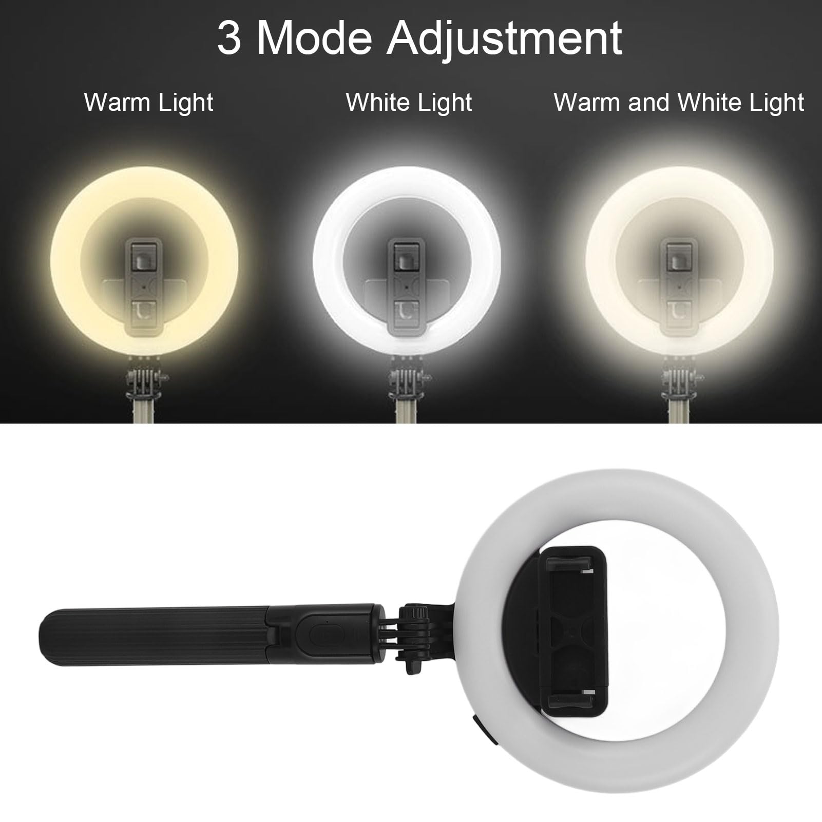 5in Ring Light with Stand & Phone Holder - 360° Adjustable Tabletop Light Stand, 2900K-6500K Dimmable LED for YouTube Videos, TikTok Live Streaming, Makeup & Portrait Photography | Perfect for Home Studio, Vlogging & Beauty Content Creation