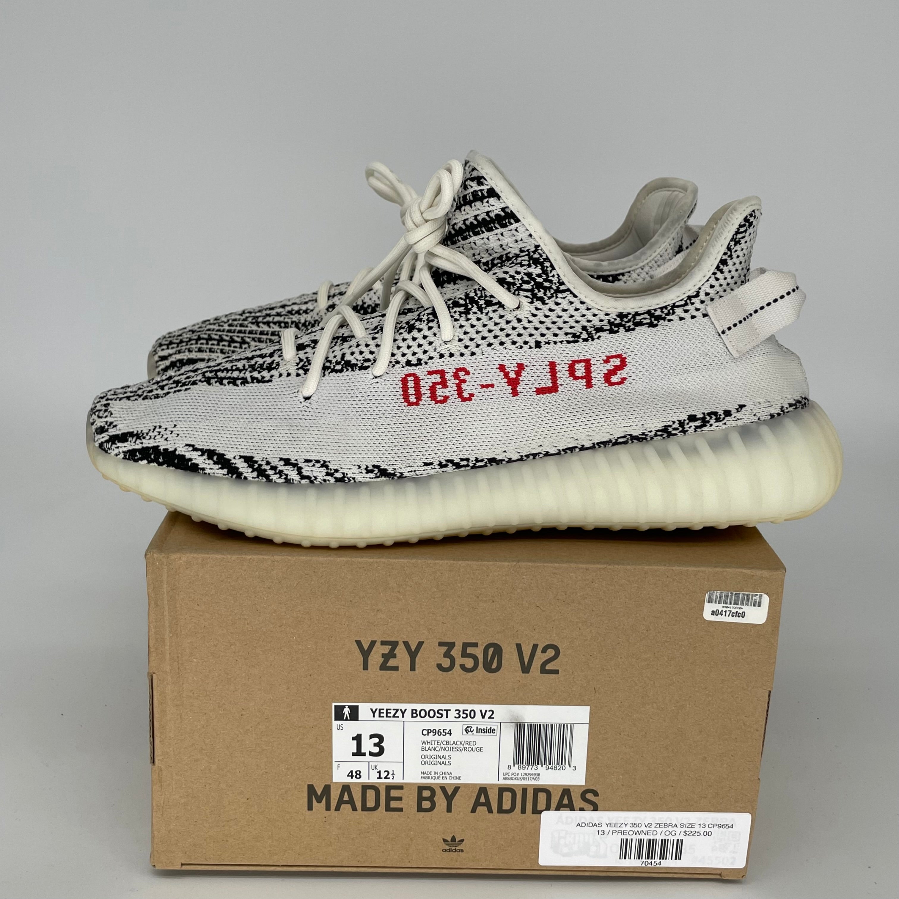 Adidas Yeezy Boost 350 V2 Zebra - Men's Running Shoes Size 13 (CP9654) | Comfortable Sneakers for Jogging, Gym & Casual Wear