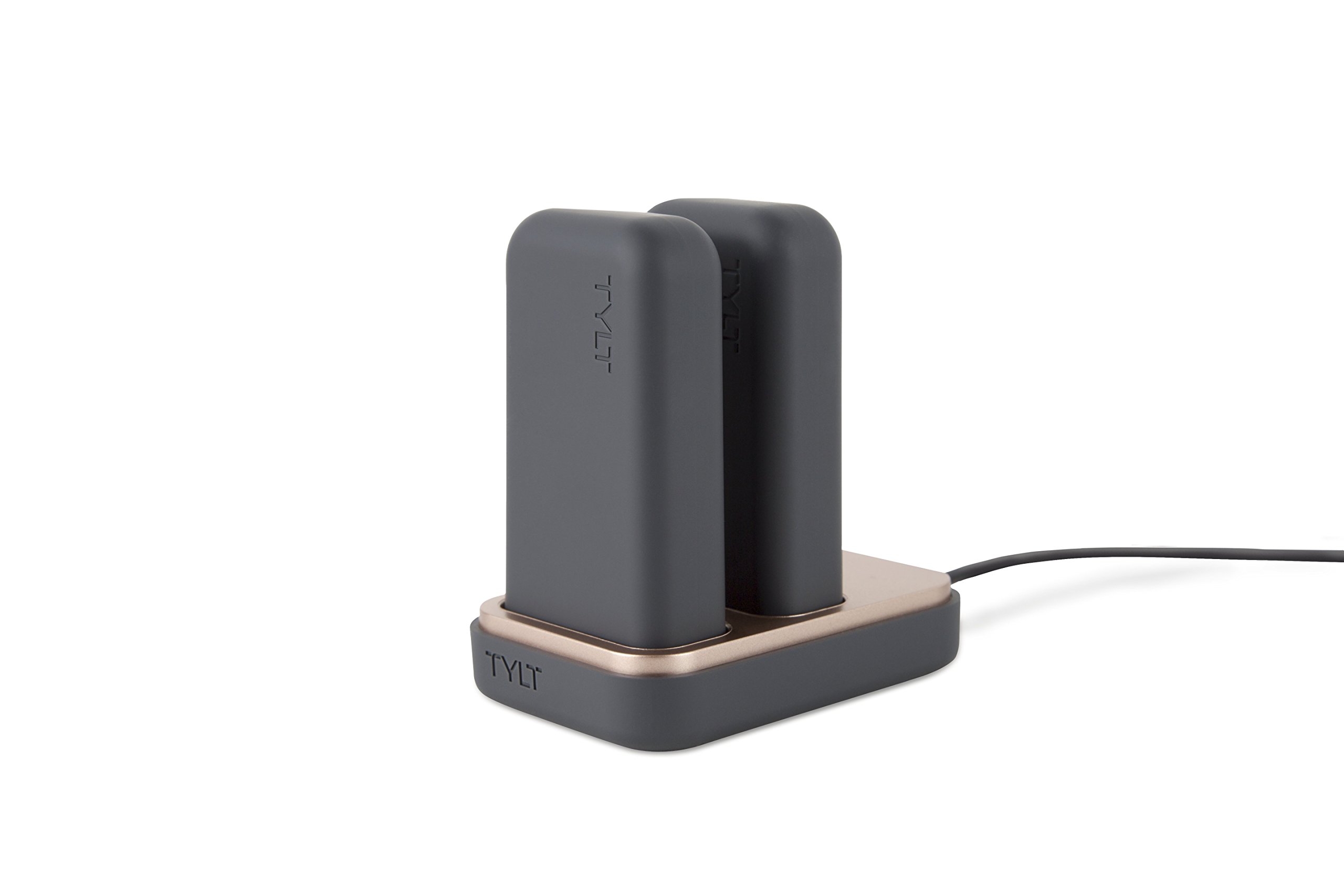 TYLT Portable Power Bank with Wireless Charging Dock - 10000mAh Fast Charging Battery Pack for iPhone, Samsung, AirPods - Perfect for Travel, Camping & Emergency Power Backup (Gray)