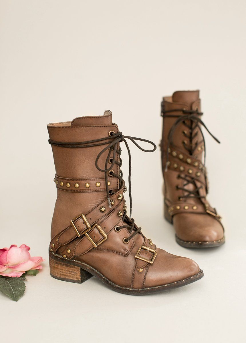 Rory Leather Combat Boots for Women - Brown Military Ankle Boots with Side Zipper | Stylish & Durable for Everyday Wear, Outdoor Adventures & Fashion Outfits