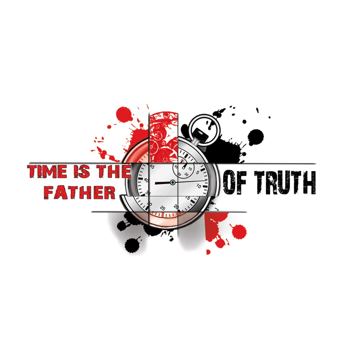 Waterproof Temporary Tattoos for Men & Women - Time is the Father of Truth Design - Long Lasting Fake Body Art for Parties, Festivals & Costume Events
