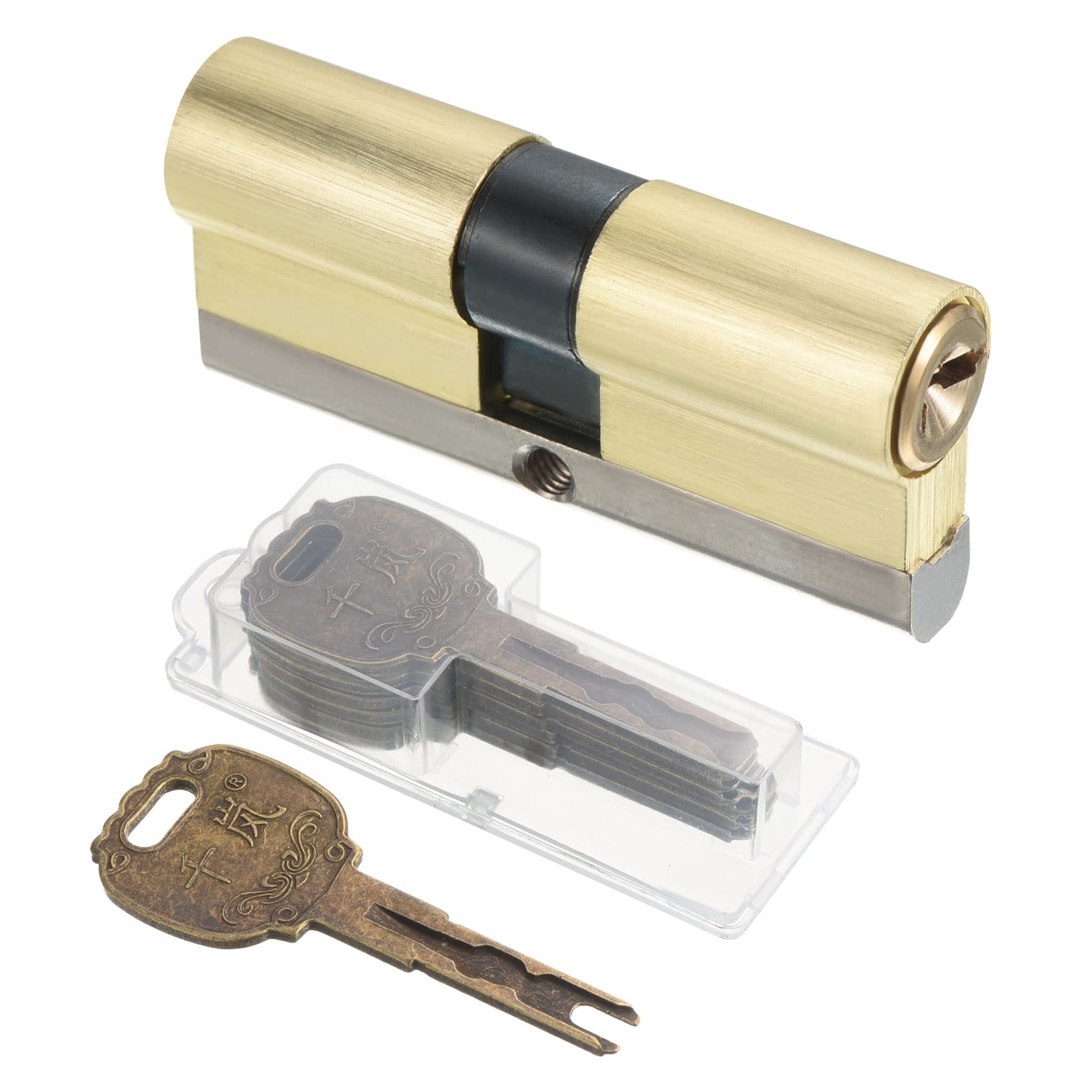 PATIKIL 35/35 (70mm Overall) European Double Lock Cylinder, 2 Pack Door Cylinder Lock with 2 Renovation Keys & 6 Owner Keys - Secure Home & Office Entry, Ideal for Apartment Doors & Commercial Buildings