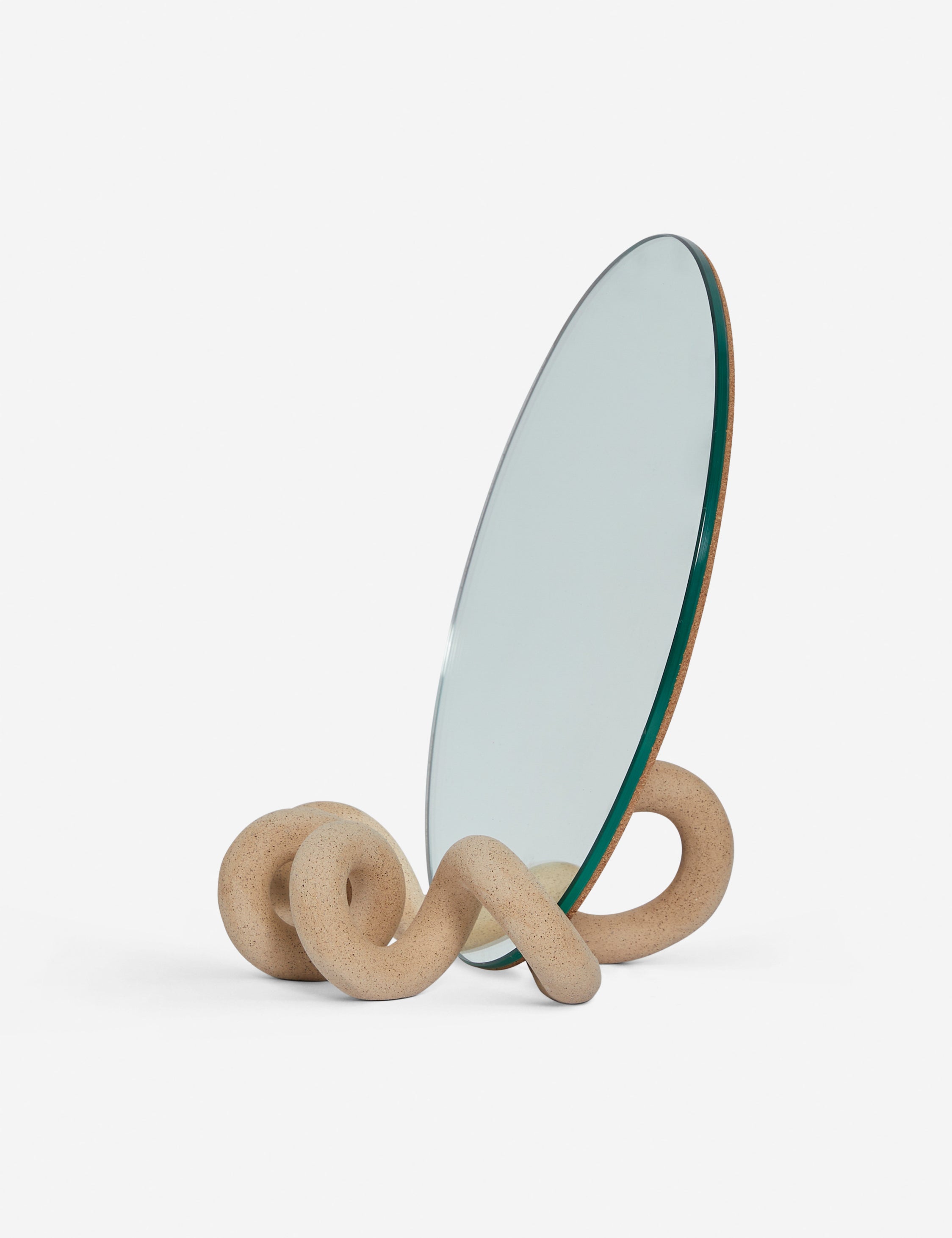 SIN Ceramics Curlee Table Mirror - Modern Vanity Mirror for Makeup & Dressing Room, Bedroom Decor, and Bathroom Essentials