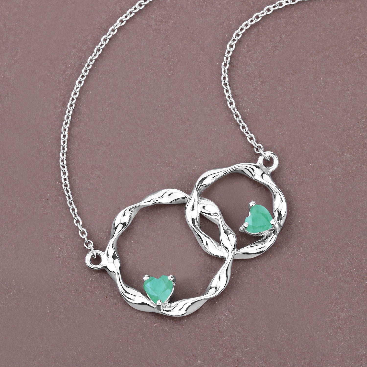 Genuine Emerald Infinity Pendant Necklace - Elegant Jewelry Gift for Women, 925 Sterling Silver Necklace for Anniversary, Birthday & Valentine's Day - Perfect for Everyday Wear & Special Occasions