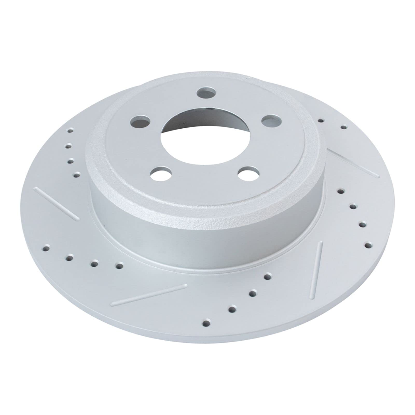 Premium G-Coated Front & Rear Cross Drilled & Slotted Brake Rotors Set - Compatible with Chrysler 300 (2005-2017), Dodge Challenger (2009-2017), Charger (2006-2017), Magnum (2005-2008) - High Performance Braking for Street Racing & Daily Driving